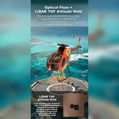 YU XIANG F118S MH-6 Little Bird 250-Class 1/16 Scale RC Helicopter, 5-Blade Rotor, 6G/3D Mode RTF