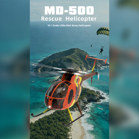 YU XIANG F118S MH-6 Little Bird 250-Class 1/16 Scale RC Helicopter, 5-Blade Rotor, 6G/3D Mode RTF