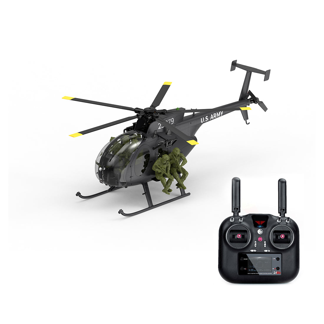 YU XIANG F118S MH-6 Little Bird 250-Class 1/16 Scale RC Helicopter, 5-Blade Rotor, 6G/3D Mode RTF